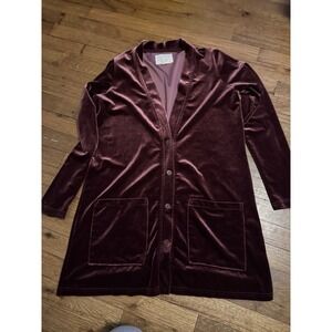 Evys Tree Velvet Button Front Cardigan Blouse Size M The Klara